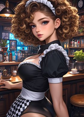 Sexy Maid in a Cafe