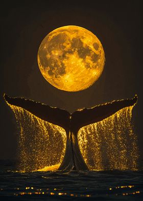 Whale Tail and Full Moon