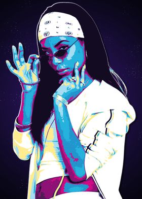 Aaliyah Pop Art Portrait