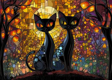 Stained Glass Cats