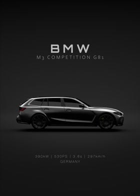 Black BMW M3 Touring G81 2025 - Specs