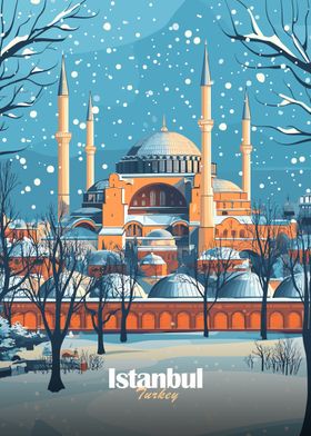 Istanbul Mosque in Winter