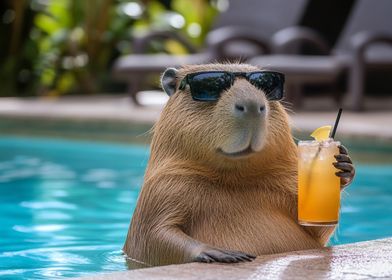 Capybara Poolside