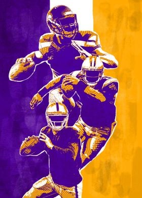 Purple &amp; Gold Football Players