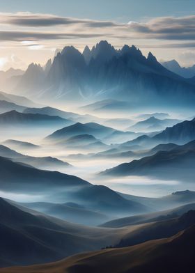 Misty Mountain Peaks