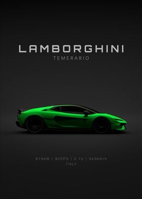 Green 2025 Lamborghini Temerario - Specs