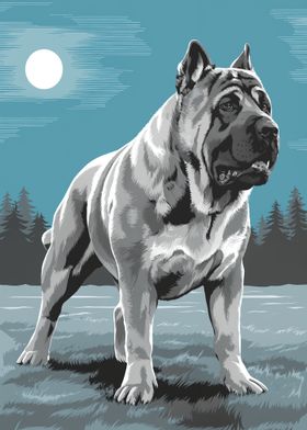 Mastiff Under Moonlight