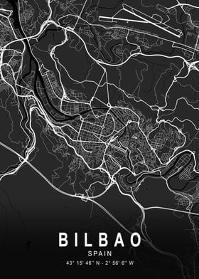 Bilbao Dark City Map