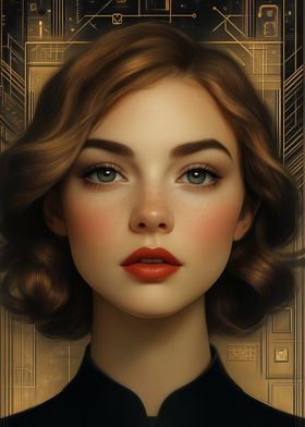 Art Deco Woman Portrait