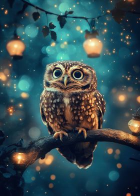 Owl in Enchanted Forest