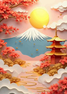 Japanese sakura Landscape