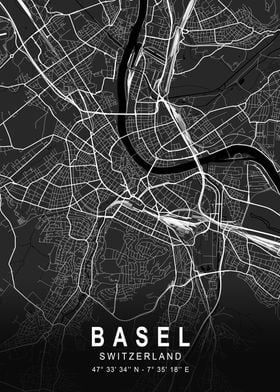 Basel Dark City Map