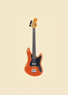 Orange Electric Bass Guitar