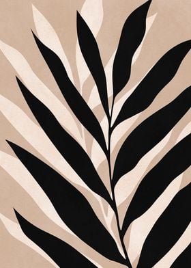 Black and Beige Leaf Art