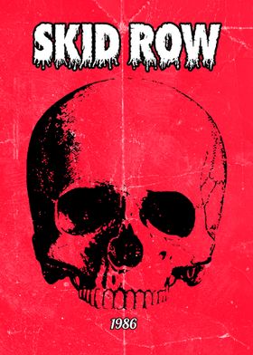 Skid Row 1986 Skull Poster