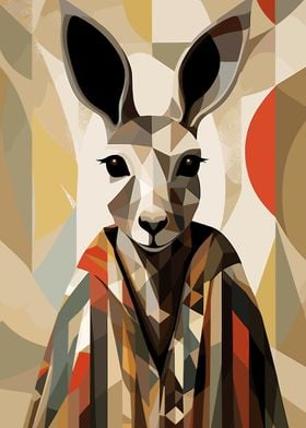 Geometric Kangaroo Portrait