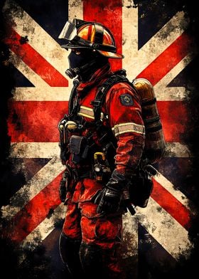 Firefighter UK Flag