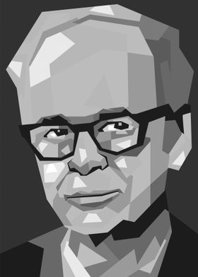 Man with Glasses in Low Poly Style