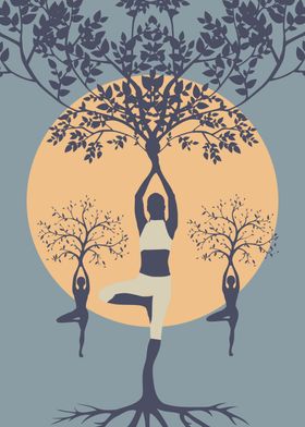 Yoga Tree Silhouette