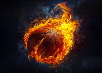 Flaming Basketball