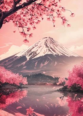 Mount Fuji with Cherry Blossoms