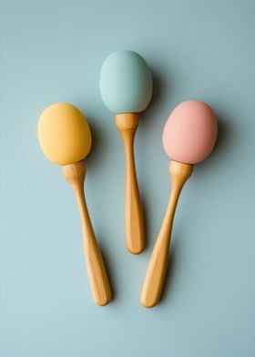 Wooden Egg Rattle Toys