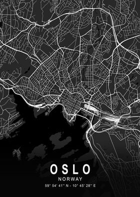 Oslo Dark City Map