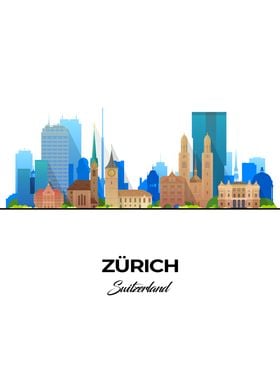 Zurich Skyline Illustration