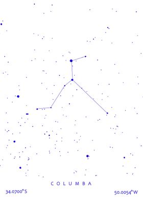 Columba Constellation Chart blue style