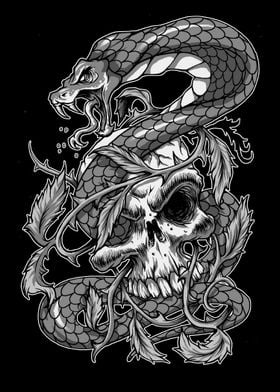 Snake and Skull Tattoo