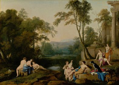 Diana and Her Nymphs in a Landscape (Laurent de La Hyre  1644)