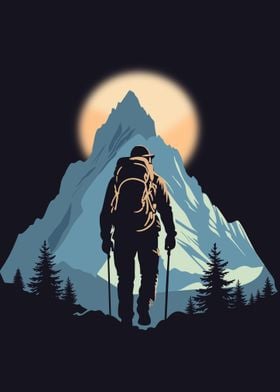 Hiker Silhouette Mountain