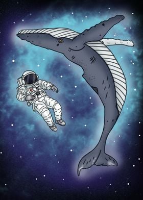 Space Whale and Astronaut