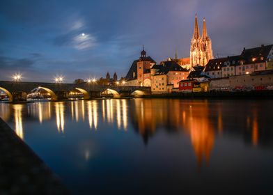 Night View of Regensburg