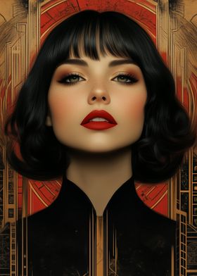 Art Deco Woman Portrait