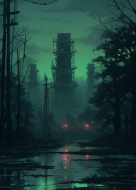 Eerie Industrial Landscape