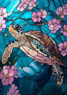 Stained Glass Sea Turtle