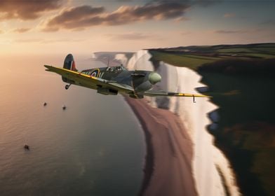 Spitfire Over White Cliffs