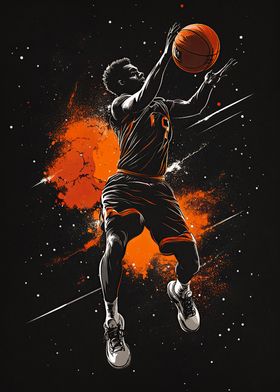 Basketball Player in Space