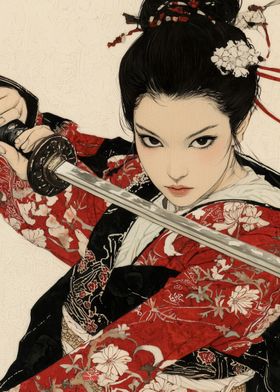 Samurai Woman with Sword