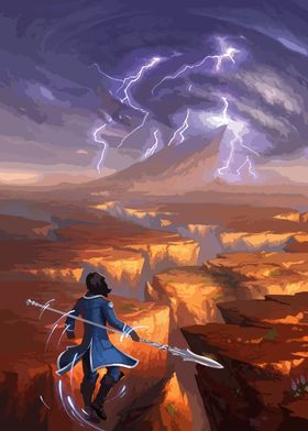 Fantasy Landscape with Lightning