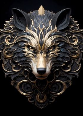 Wolf in Gold and Black