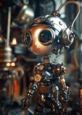 Steampunk Robot Figurine