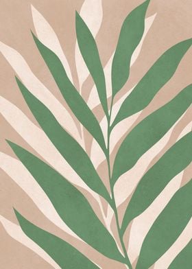 Green Leaf Abstract Art