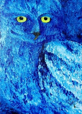 Blue Owl Painting