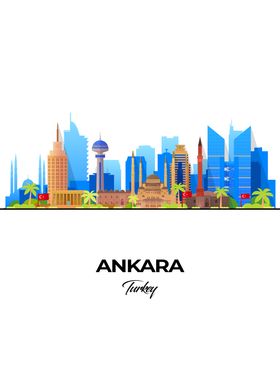 Ankara Skyline Illustration