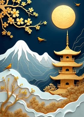 Golden moon Landscape