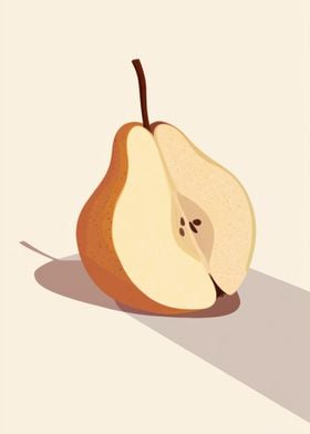 Half Pear Illustration