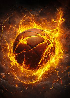 Fiery Basketball