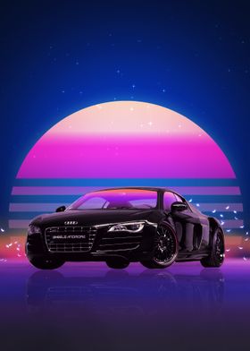 Audi R8 V10 Retro Sunset